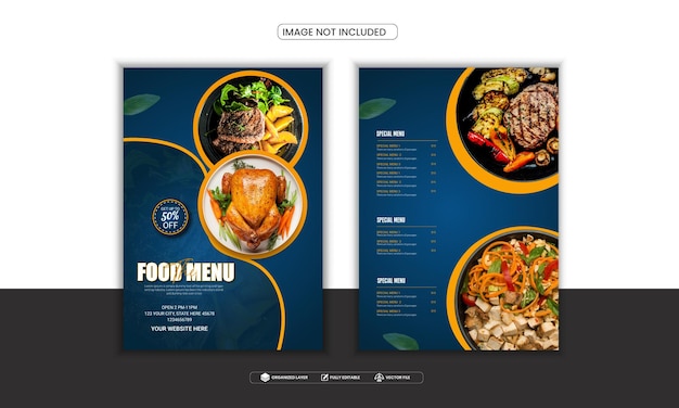 restaurant food menu flyer design template