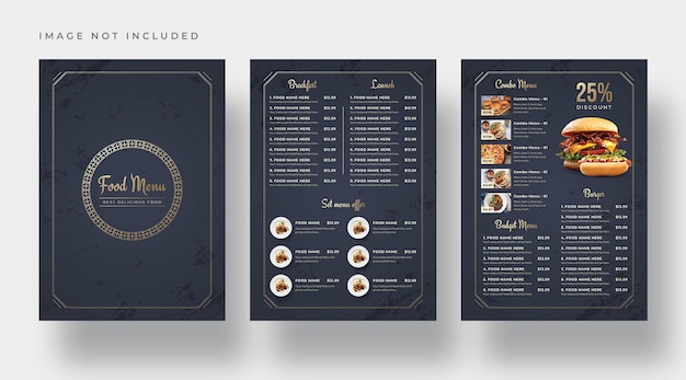 Restaurant food menu and flyer template