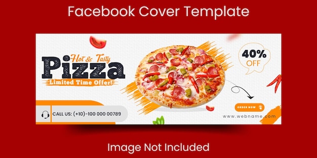 Vettore promozione del menu di ristoranti e cibo e modello di banner di copertina di facebook sui social media