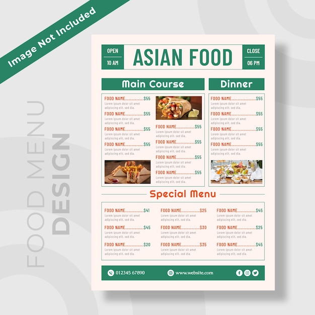 Vector restaurant food menu promotion template