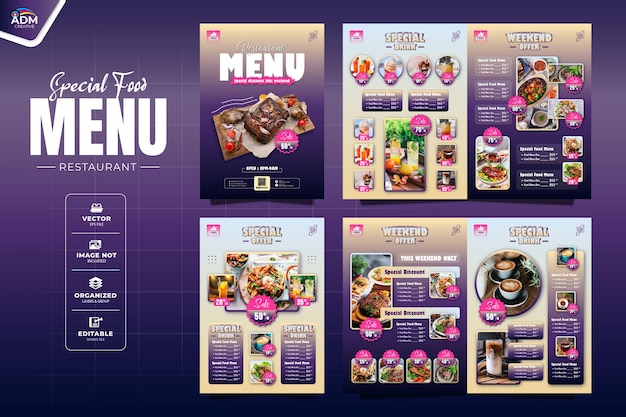 Vector restaurant food menu promotion template