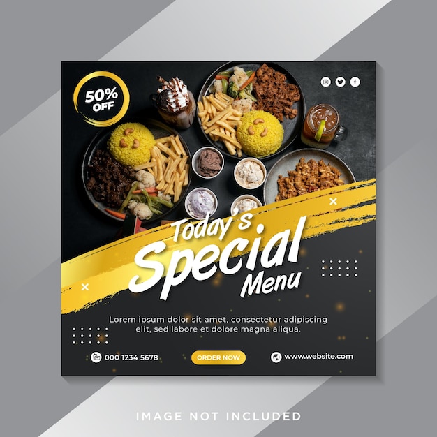 Restaurant food promotion Horizontal web banner