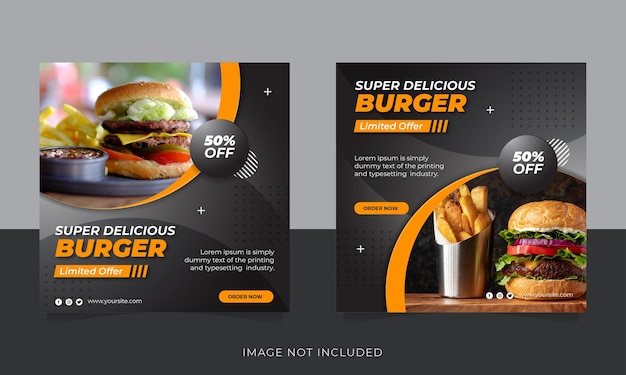 Restaurant food  promotion horizontal web banner.