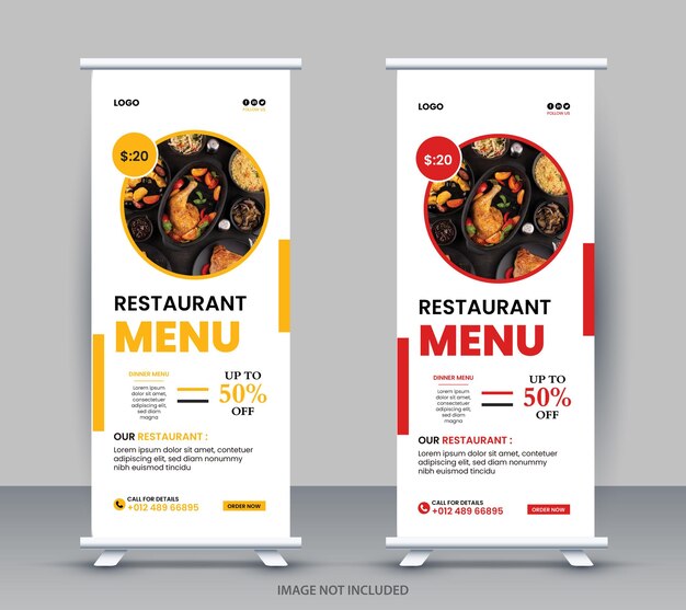 Restaurant Food Roll UP Banner Design