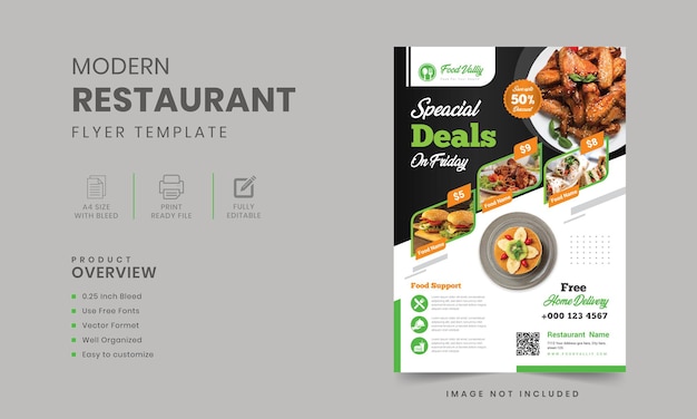 Restaurant food shop flyer and poster design template