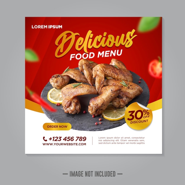 Restaurant food social media banner post design template