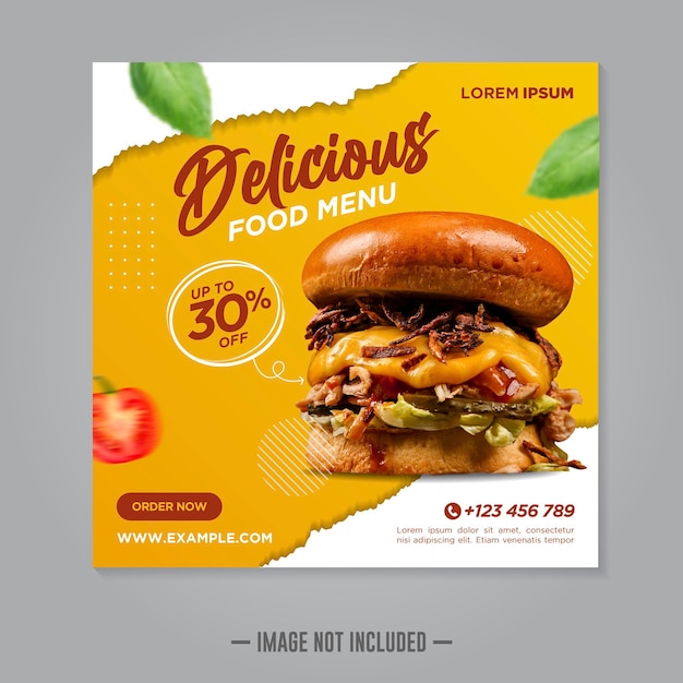 Restaurant food social media banner post design template