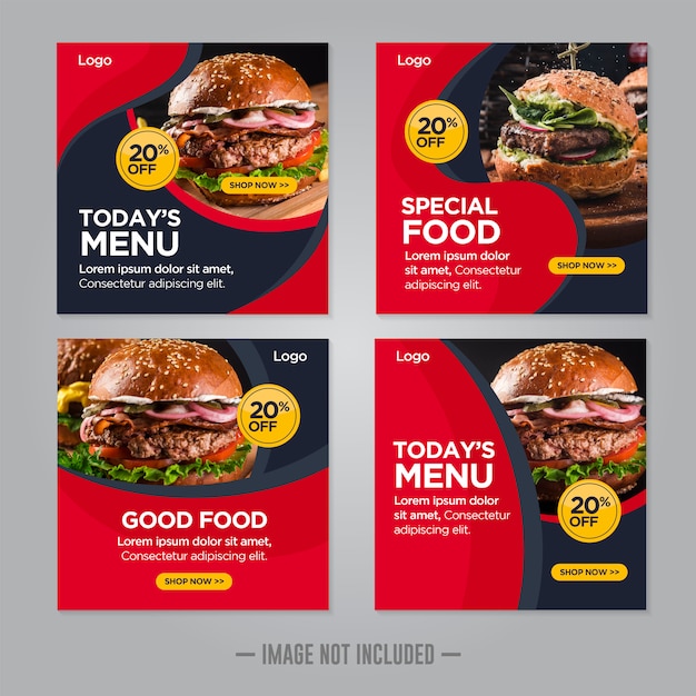 Restaurant food social media banner post design template