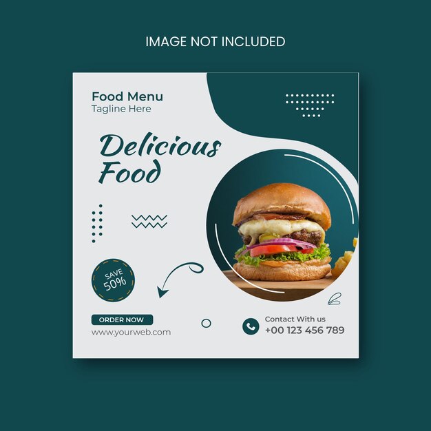 Vector restaurant food social media post template design