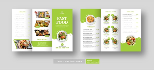 Restaurant food tri fold brochure template