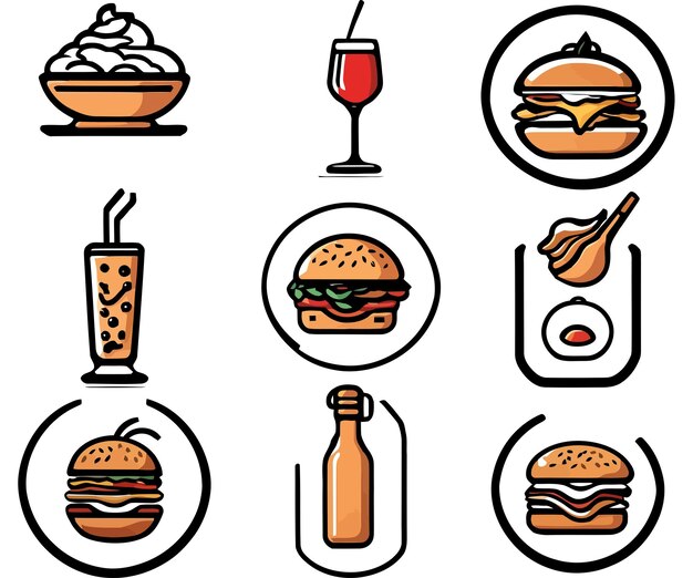 Restaurant Food Vector Icon Set3