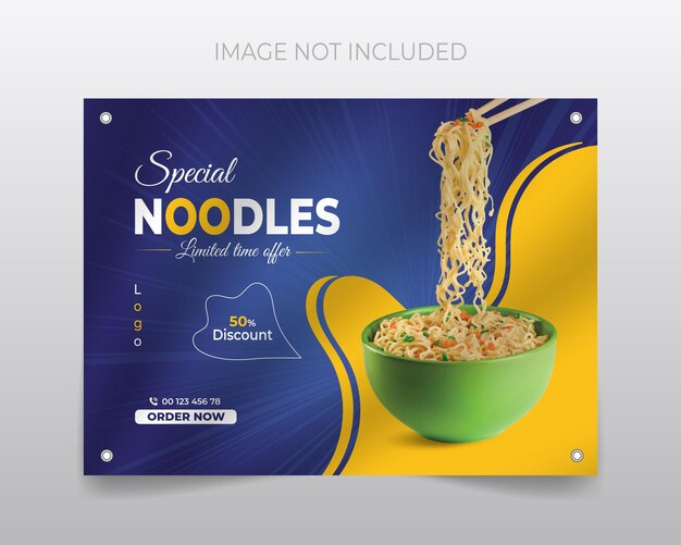 Vector restaurant food vinyl banner design template