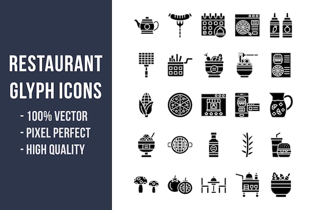 Restaurant Glyph Icons