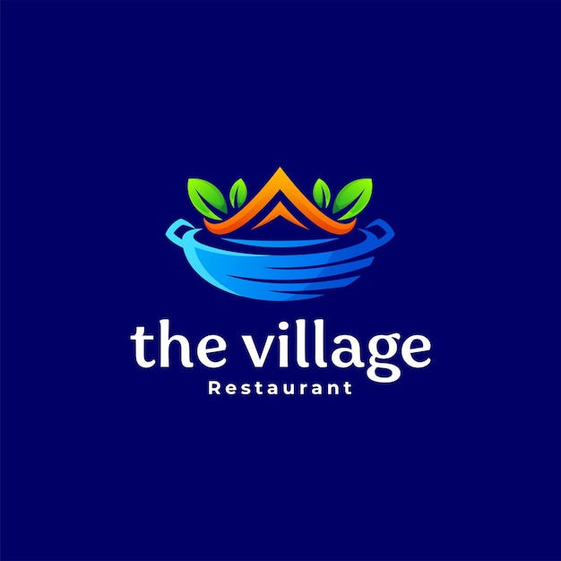 Restaurant green village logo design