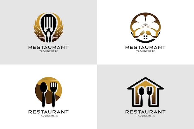 Restaurant icon logo design with creative concept