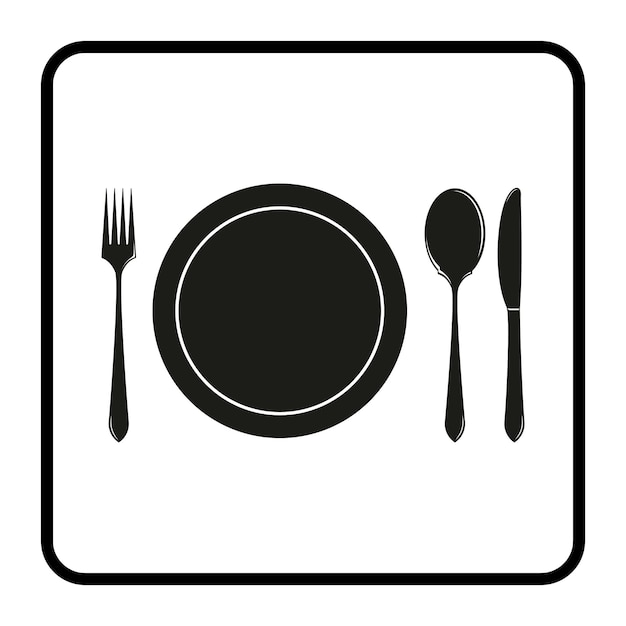 Restaurant Icon Vector Isoleren op witte achtergrond Tekening door illustratie