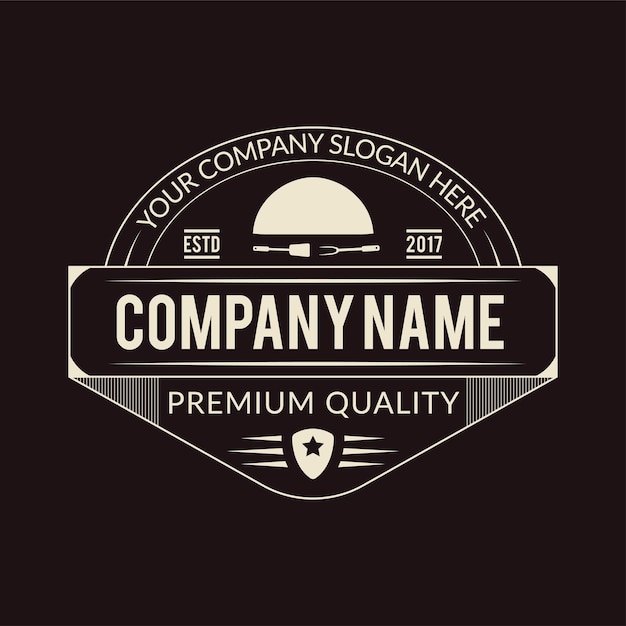 Restaurant Kitchen hotel cafe retro vintage style logo design