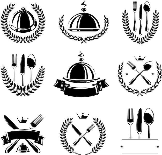 Restaurant labels set Vector