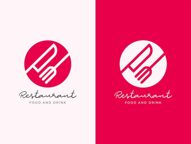 Vettore concetto di design del logo del ristorante