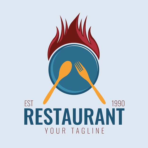 Vettore ristorante logo design nuovo concetto