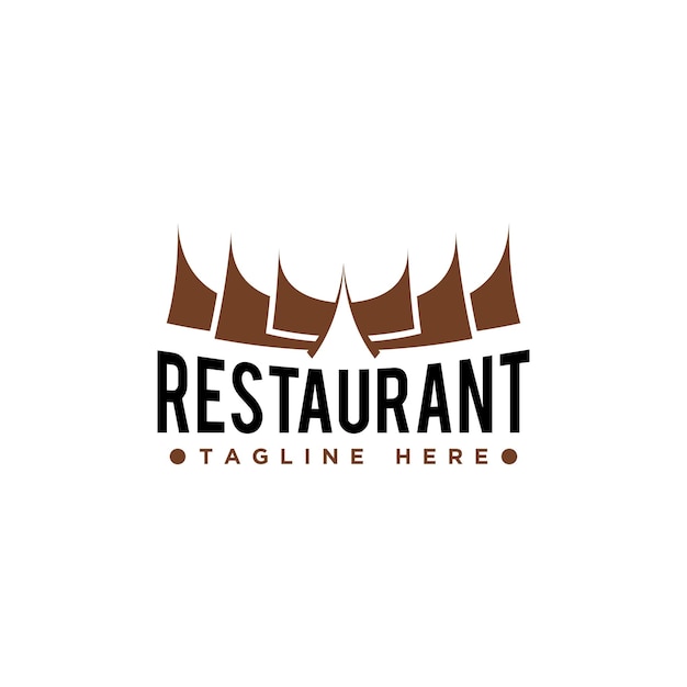 Design del logo del ristorante con il concetto della casa gadang indonesiana