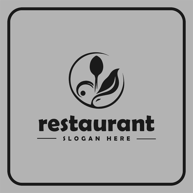 Vector restaurant logo design with a spoon and fork theme with a simple and elegant style