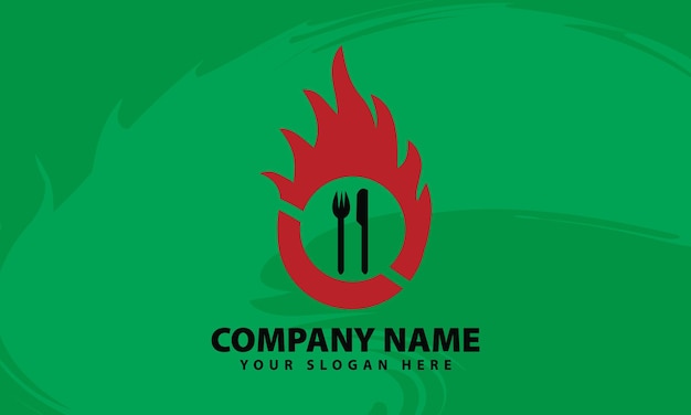 Restaurant logo fire symbol