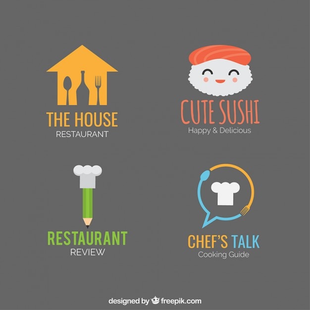 Restaurant logo mooie templates pak