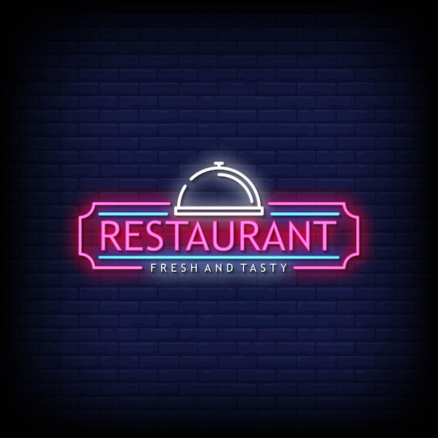 Restaurant logo neon signs style text