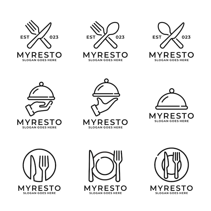 Vector restaurant logo set design vector illustration