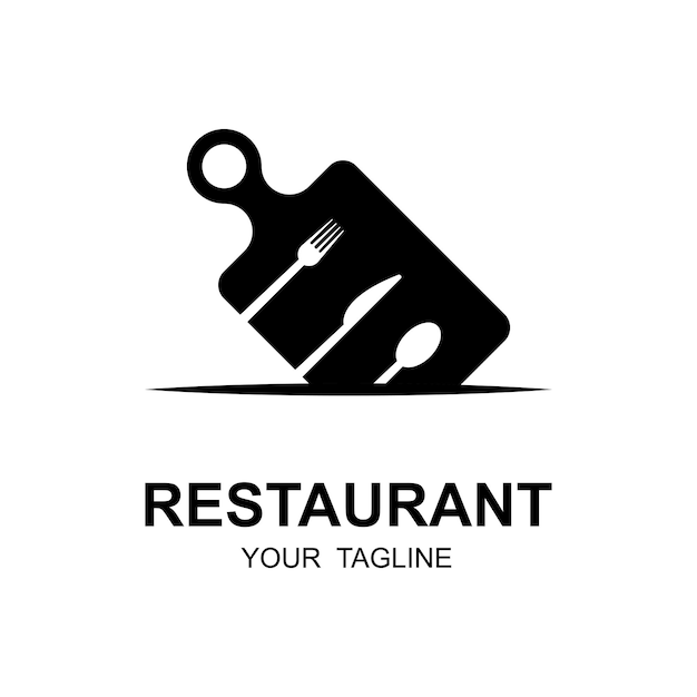 Progettazione dell'illustrazione dell'icona di vettore di logo del ristorante