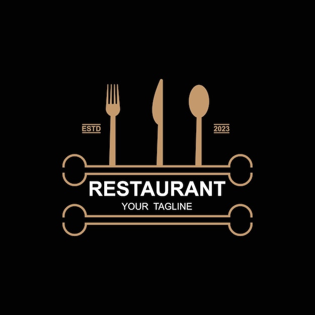 Progettazione dell'illustrazione dell'icona di vettore di logo del ristorante