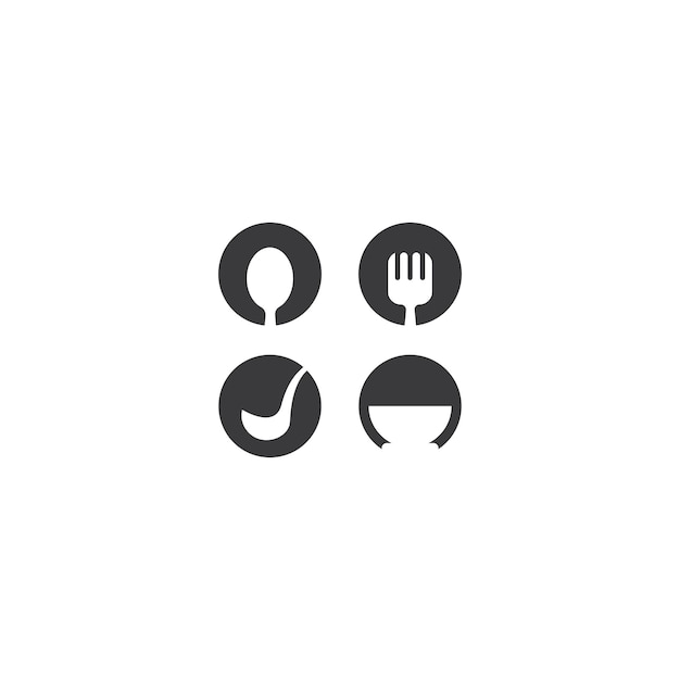 Restaurant logo with spoon and fork icon modern line concept