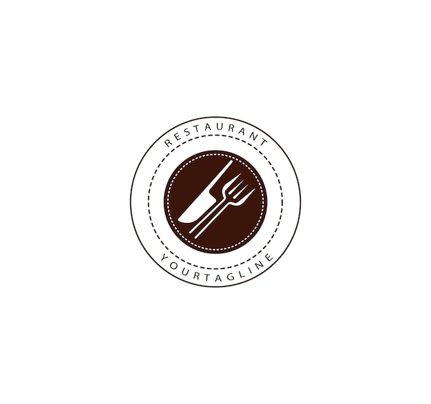 Restaurant logo with spoon and fork logo