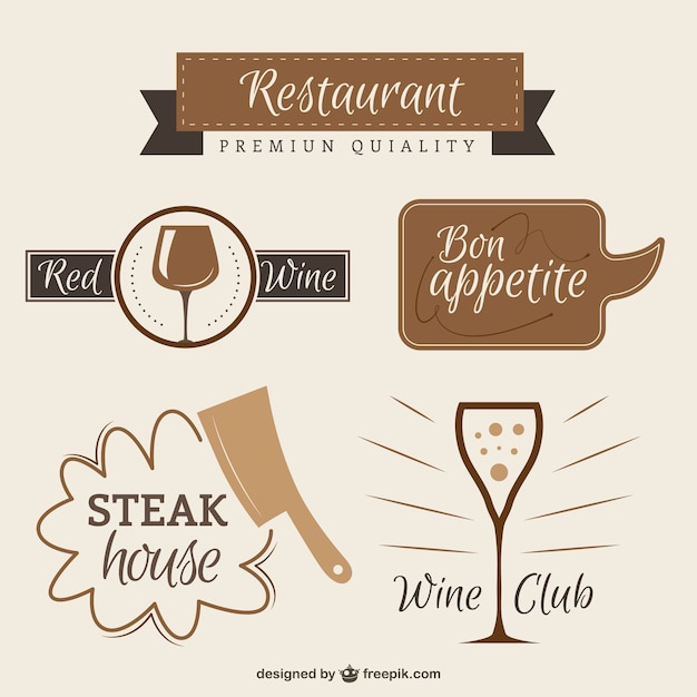 Restaurant logos in vintage style