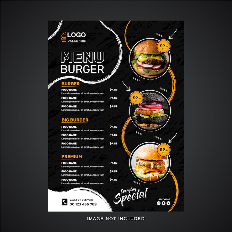 Vector restaurant manu and flayer or social media post