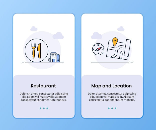 restaurant map and location campaign for on boarding template