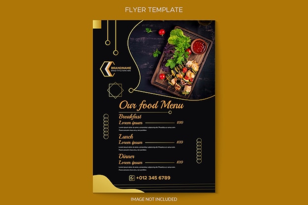Restaurant marketing folder sjabloon