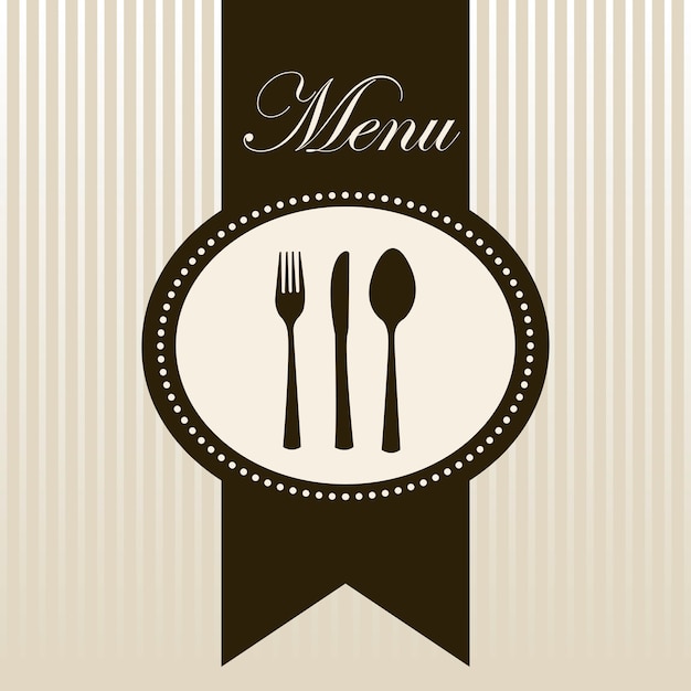 Vector restaurant menu over beige background vector illustration