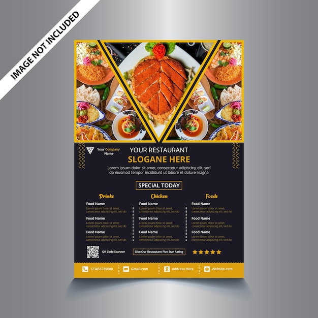 Vector restaurant menu brochure flyer ontwerpsjablonen in a4-formaat vector flyer levering fastfood