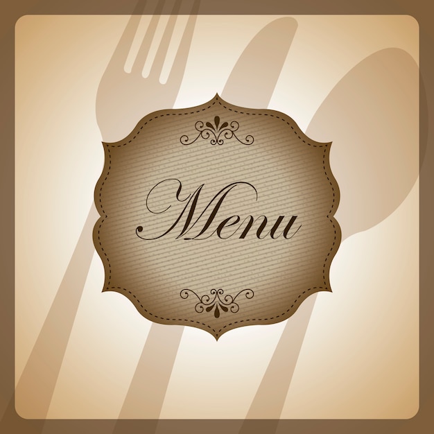 restaurant menu over brown background vector illustration