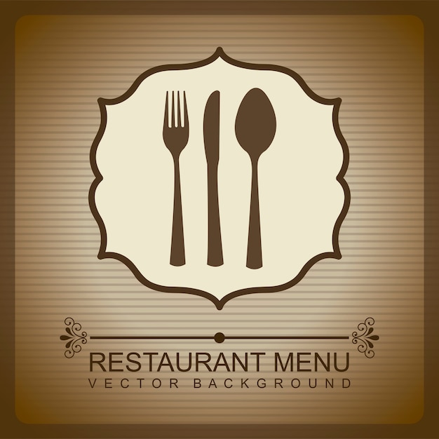 Restaurant menu over brown background vector illustration