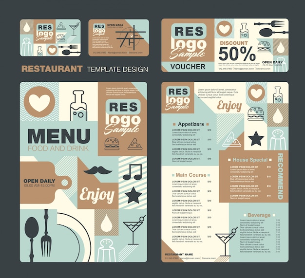 Vector restaurant menu design template