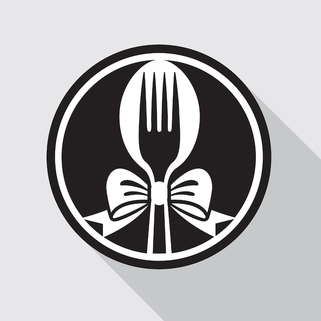 Vector restaurant menu design with spoon fork and bow