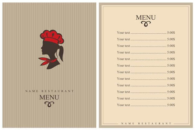 Restaurant menu design