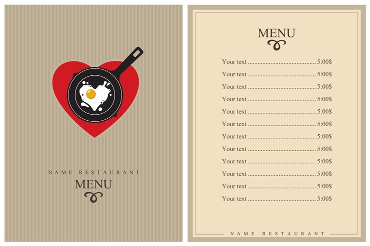 Vector restaurant menu design
