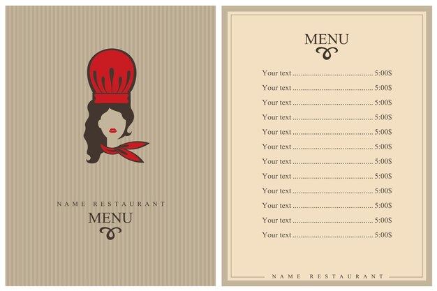 Vettore restaurant menu design