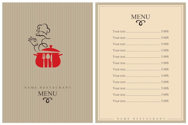 Restaurant menu design