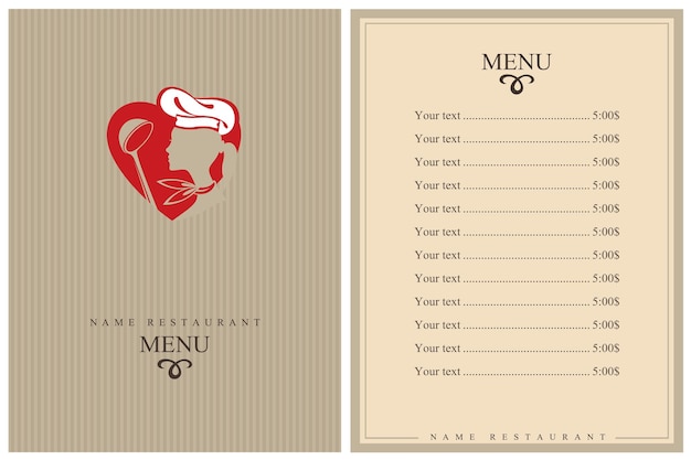 Vettore restaurant menu design