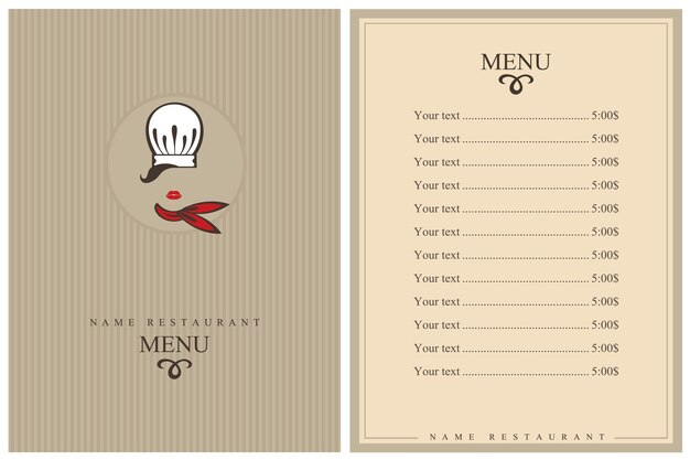 Vettore restaurant menu design